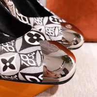 Louis Vuitton LV Women 1854 Louise Slingback Pumps Calf Leather Monogram Canvas