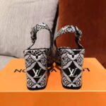 Louis Vuitton LV Women 1854 Louise Slingback Pumps Calf Leather Monogram Canvas – Image 7