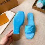 Louis Vuitton LV Women Revival Flat Mule Blue Monogram-Embossed Lambskin – Image 10