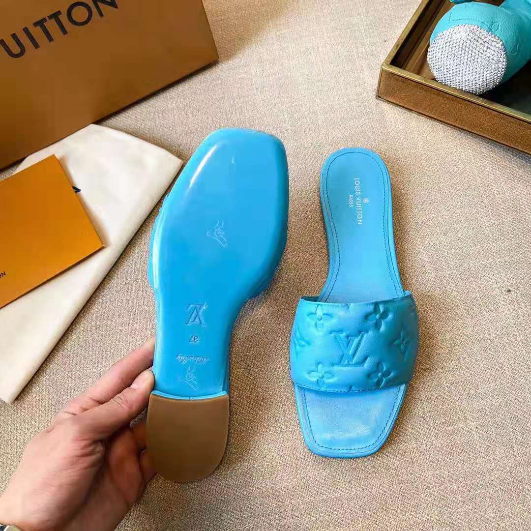 Louis Vuitton Oasis Mule LV Blue For Women - Clothingta