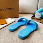 Louis Vuitton LV Women Revival Flat Mule Blue Monogram-Embossed Lambskin – Image 6