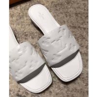 Louis Vuitton LV Women Revival Flat Mule Monogram-Embossed Lambskin White