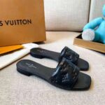 Louis Vuitton LV Women Revival Flat Mule Black Monogram-Embossed Lambskin – Bild 2