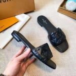 Louis Vuitton LV Women Revival Flat Mule Black Monogram-Embossed Lambskin – Bild 9