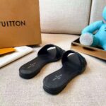 Louis Vuitton LV Women Revival Flat Mule Black Monogram-Embossed Lambskin – Bild 7