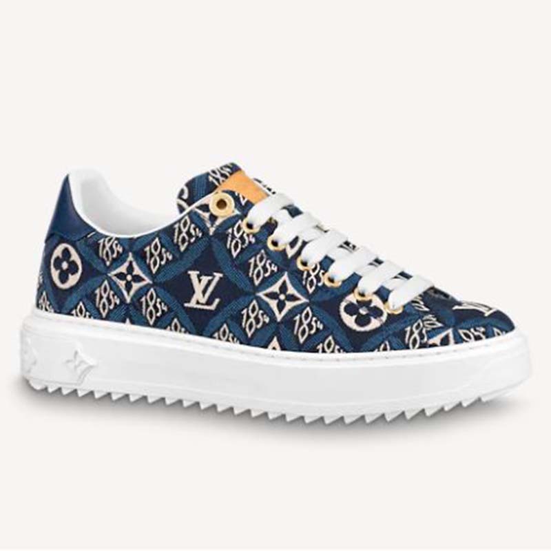 Louis Vuitton LV Women Since 1854 Time Out Sneaker Jacquard Textile Blue -  LULUX