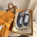 Louis Vuitton LV Women Since 1854 Time Out Sneaker Jacquard Textile Blue - Image 5