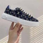Louis Vuitton LV Women Since 1854 Time Out Sneaker Jacquard Textile Blue - Image 8