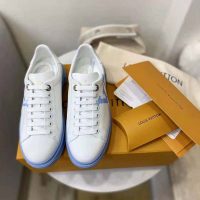 Louis Vuitton LV Women Time Out Sneaker Printed Calf Leather Light Blue