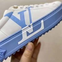 Louis Vuitton LV Women Time Out Sneaker Printed Calf Leather Light Blue