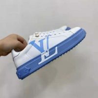 Louis Vuitton LV Women Time Out Sneaker Printed Calf Leather Light Blue