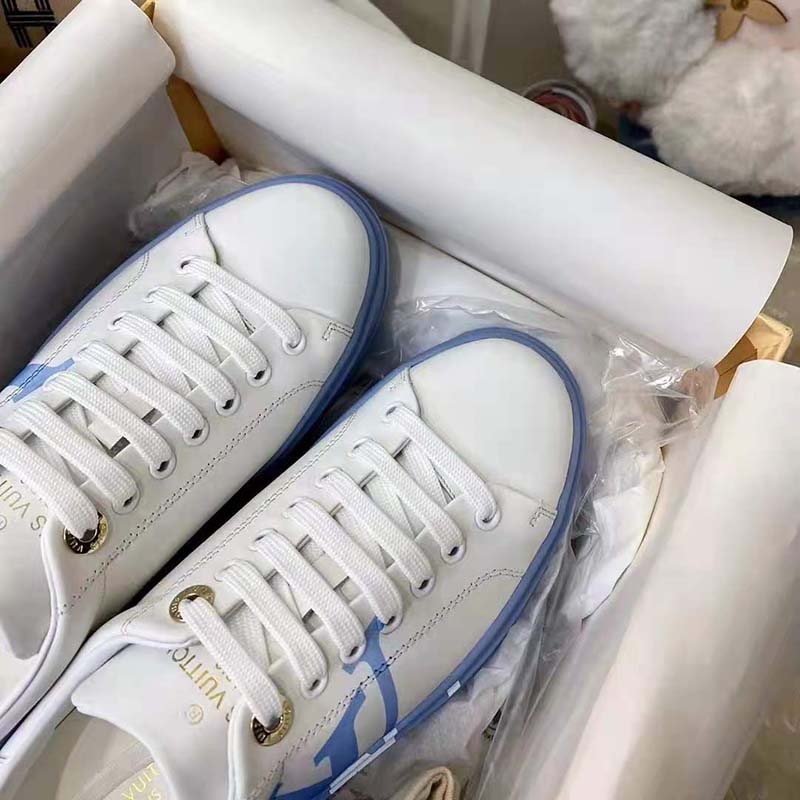 Louis Vuitton Blue/White Canvas/Leather Slip On Twister Sneakers Size  7.5/38 - Yoogi's Closet