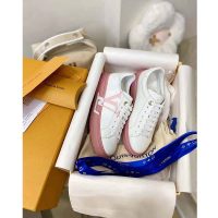 Louis Vuitton LV Women Time Out Sneaker Printed Calf Leather Light Pink