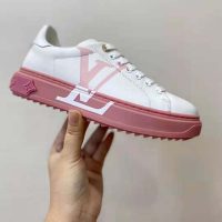 Louis Vuitton LV Women Time Out Sneaker Printed Calf Leather Light Pink