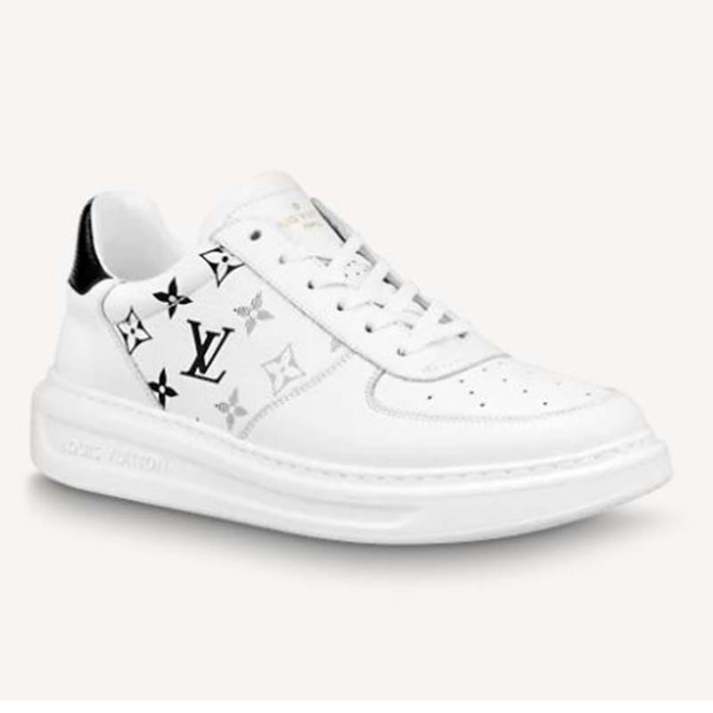 Louis Vuitton Mens Sneaker Shoe Embossed Leather 2009 Season Black/White  Sz. 7 - Ellis Antiques