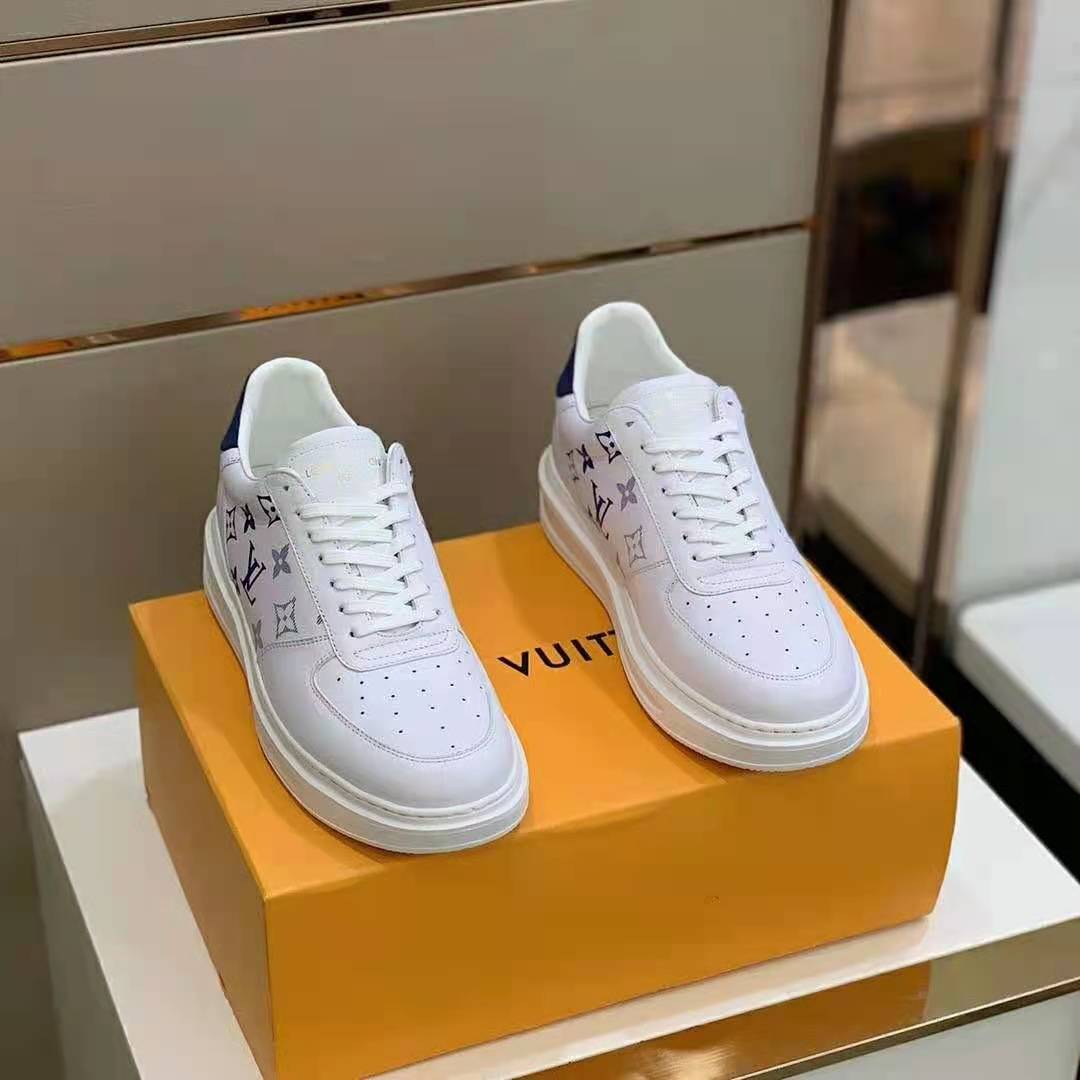 Louis Vuitton White Monogram Leather Beverly Hills Sneakers Size 44 Louis  Vuitton