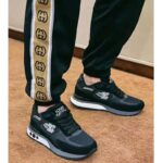 Louis Vuitton Men Run Away Sneaker Black Mix of Materials Monogram Flowers - Imagen 7