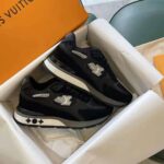 Louis Vuitton Men Run Away Sneaker Black Mix of Materials Monogram Flowers - Imagen 5