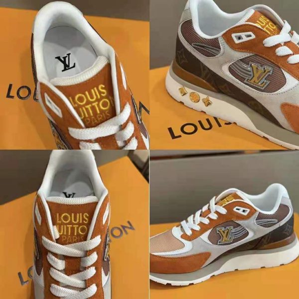 Louis Vuitton Men Run Away Sneaker Suede Calf Leather and Monogram Canvas (12)