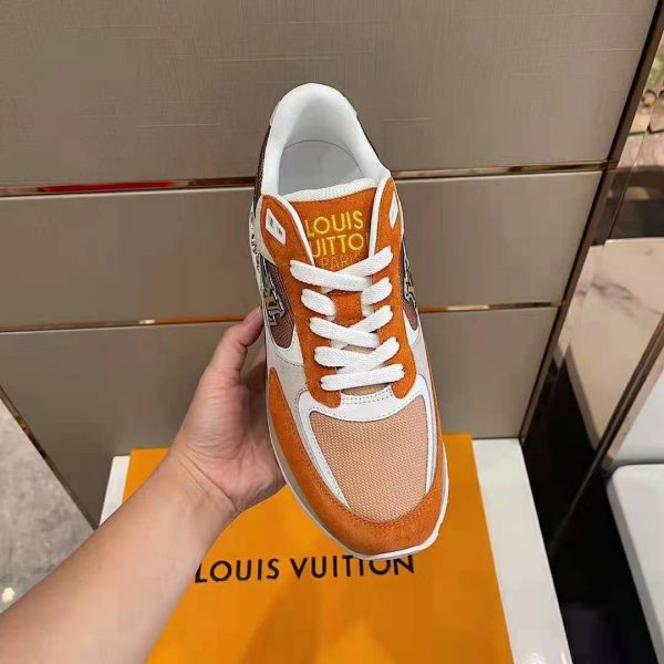 Louis Vuitton Men Run Away Sneaker Suede Calf Leather and Monogram Canvas (9)