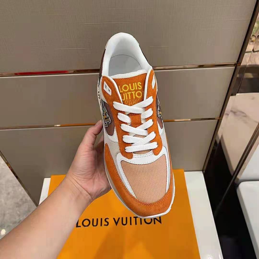 Louis Vuitton Suede And Monogram Canvas Run Away Low Top Sneakers