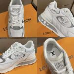 Louis Vuitton Men Run Away Sneaker White Mix of Materials Monogram Flowers - Bild 9