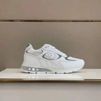 Louis Vuitton Men Run Away Sneaker White Mix of Materials Monogram Flowers