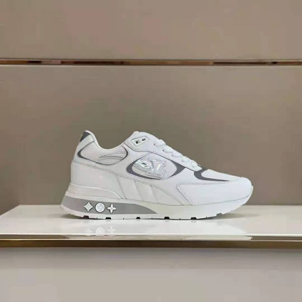 Louis Vuitton Men Run Away Sneaker White Mix of Materials Monogram Flowers (4)
