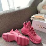 Louis Vuitton Women LV Archlight Sneaker Mix of Materials LV Circle Monogram Canvas Rose - Image 2