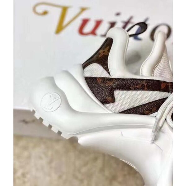 Louis Vuitton Women LV Archlight Sneaker Patent Monogram Canvas Technical Fabrics White (13)