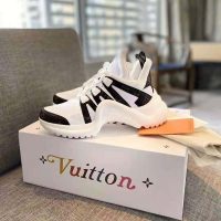Louis Vuitton Women LV Archlight Sneaker Patent Monogram Canvas Technical Fabrics White