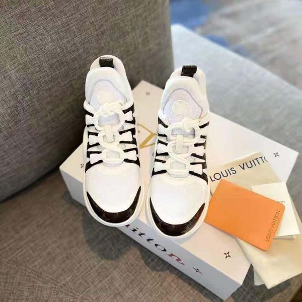 Louis Vuitton Women LV Archlight Sneaker Patent Monogram Canvas Technical Fabrics White (7)