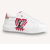 Louis Vuitton Women LV Crafty Time Out Sneaker Printed Calf Leather Red