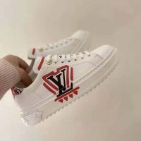 Louis Vuitton Women LV Crafty Time Out Sneaker Printed Calf Leather Red