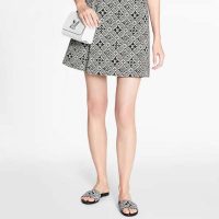 Louis Vuitton Women Since 1854 Lock It Flat Mule Gray Jacquard Textile