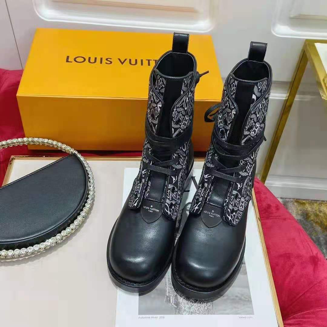 Louis Vuitton Jacquard Since 1854 Metropolis Flat Ranger Boots Sz 37 NIB