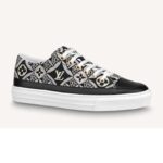 Baskets Stellar Louis Vuitton Femme Depuis 1854 en cuir de veau textile jacquard noir