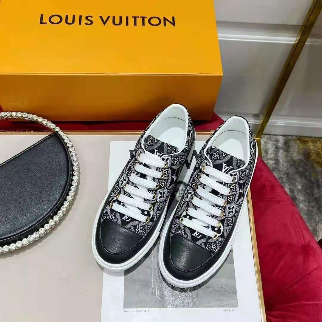 Louis Vuitton Women Since 1854 Stellar Sneaker Jacquard Textile Calf  Leather Black - LULUX
