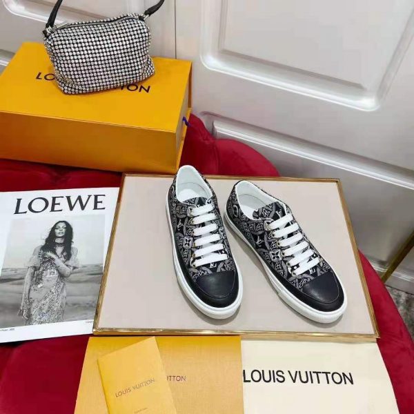 Louis Vuitton Women Since 1854 Stellar Sneaker Jacquard Textile Calf Leather Black (8)