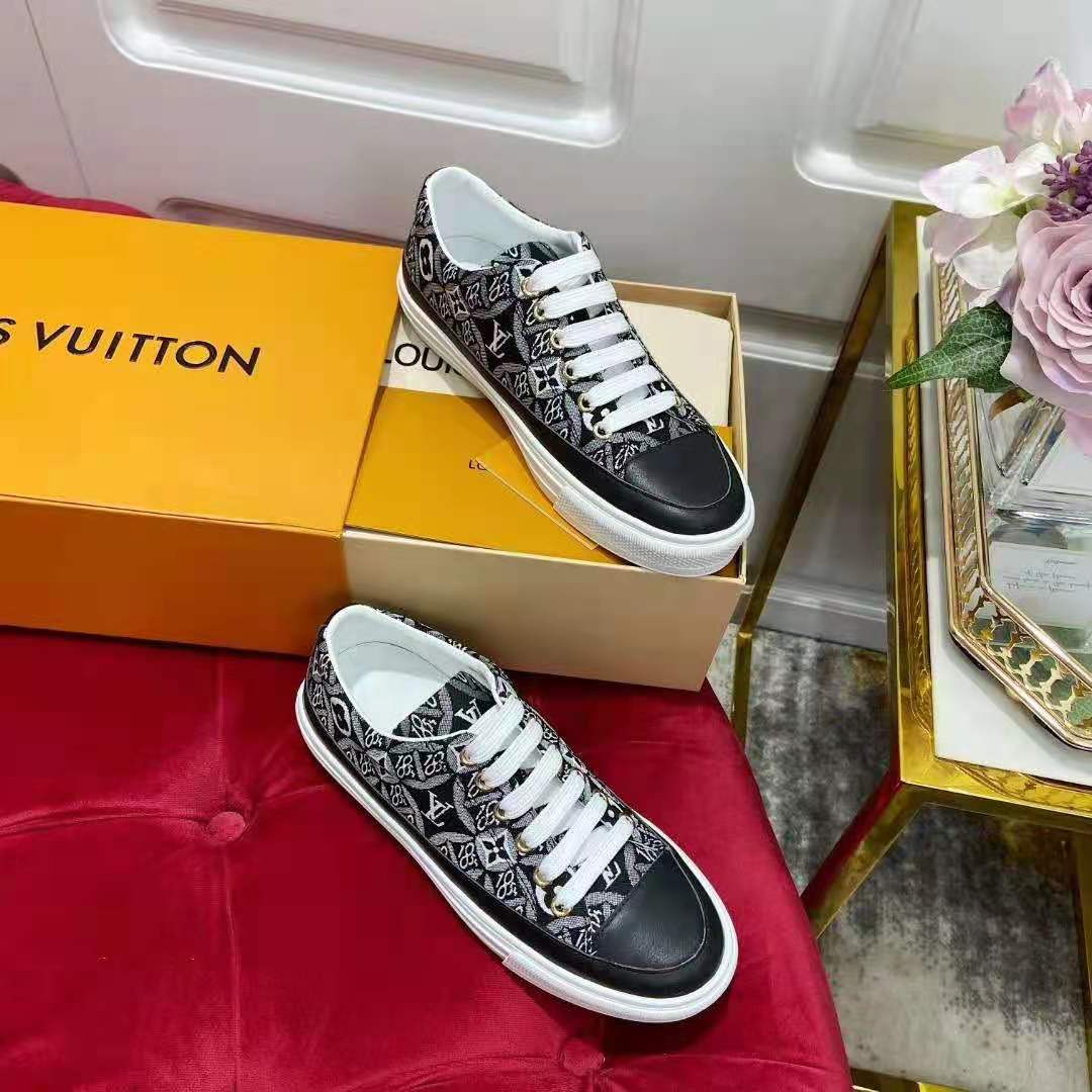 Louis Vuitton Women Since 1854 Stellar Sneaker Jacquard Textile Calf  Leather Black - LULUX