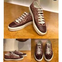 Louis Vuitton Women Since 1854 Stellar Sneaker Jacquard Textile Calf Leather Maroon