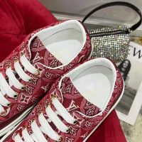 Louis Vuitton Women Since 1854 Stellar Sneaker Jacquard Textile Calf Leather Maroon