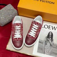 Louis Vuitton Women Since 1854 Stellar Sneaker Jacquard Textile Calf Leather Maroon