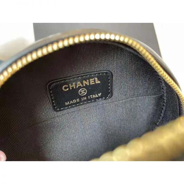 Chanel Women Chanel 19 Clutch with Chain Lambskin Gold Silver-Tone & Ruthenium Black (9)