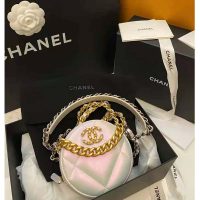 Chanel Women Chanel 19 Clutch with Chain Lambskin Gold Silver-Tone Ruthenium White Chain Lambskin Gold Silver-Tone Ruthenium White (3)