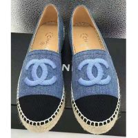 Chanel Women Espadrilles Denim Blue & Black