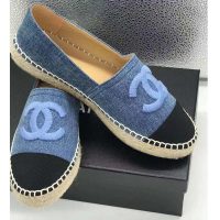 Chanel Women Espadrilles Denim Blue & Black