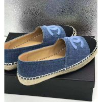 Chanel Women Espadrilles Denim Blue & Black