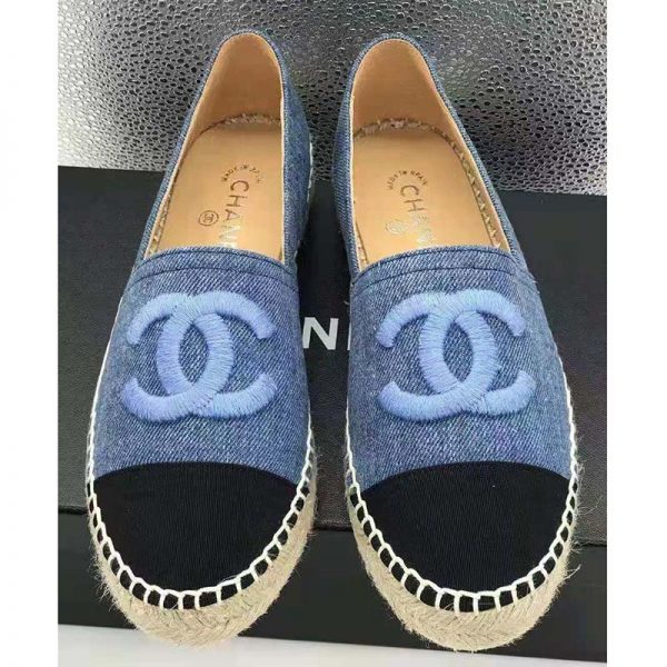 Chanel Women Espadrilles Denim Blue & Black (5)