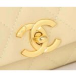 Chanel Women Flap Bag Shiny Lambskin & Gold-Tone Metal Yellow - Bild 8